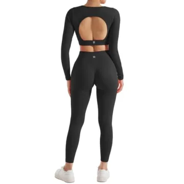 SUUKSESS Open Back Long Sleeve Workout Set in Vibrant Colors