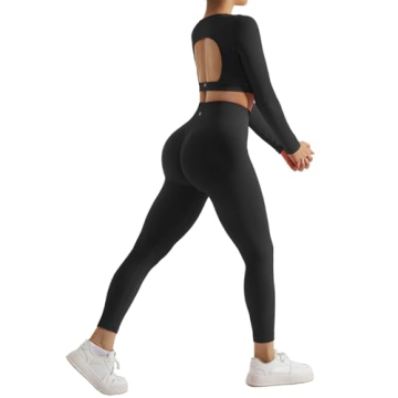 SUUKSESS Open Back Long Sleeve Workout Set in Vibrant Colors