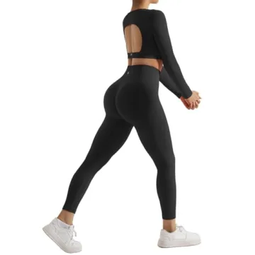 SUUKSESS Open Back Long Sleeve Workout Set in Vibrant Colors