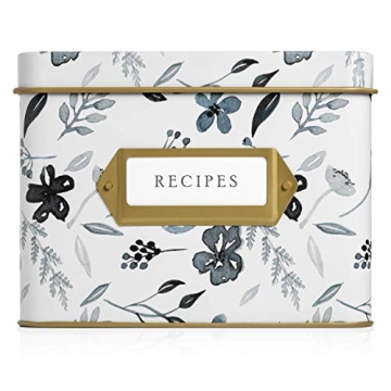 Jot & Mark Decorative Recipe Tin Box for Cards