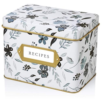 Jot & Mark Decorative Recipe Tin Box for Cards