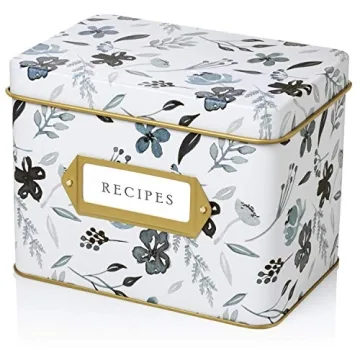 Jot & Mark Decorative Recipe Tin Box for Cards