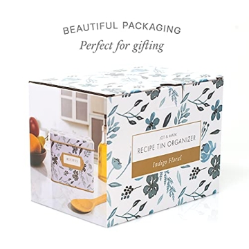 Jot & Mark Decorative Recipe Tin Box for Cards