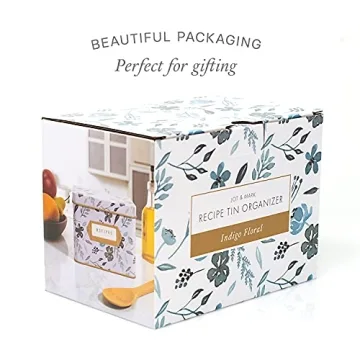Jot & Mark Decorative Recipe Tin Box for Cards