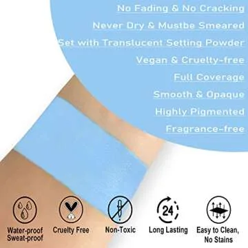 CCBeauty Light Blue Face Body Paint Stick, Blue Eye Black Sticks for Sports, Grease FacePaint Makeup...