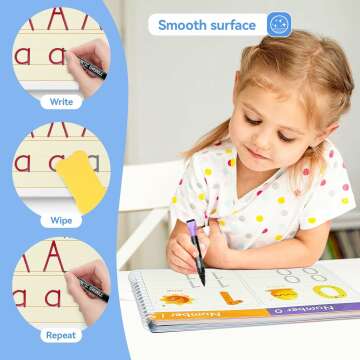 Educational Preschool Workbook - Reusable Tracing Fun