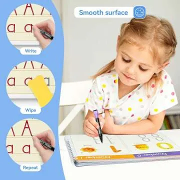 Educational Preschool Workbook - Reusable Tracing Fun