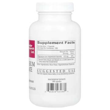 Cardiovascular Research Magnesium Taurate 125 mg, Creamy White, 180 Capsules