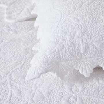 Brandream Quilted Pillow Shams - Soft Cotton Set of 2 for All Bed Sizes