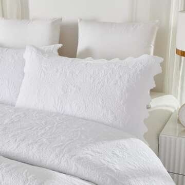 Brandream 100% Cotton Quilted Pillow Shams Set of 2