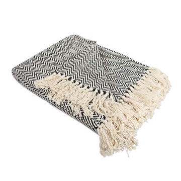 DII Chevron Handloomed Cotton Throw Blanket - Cozy Style