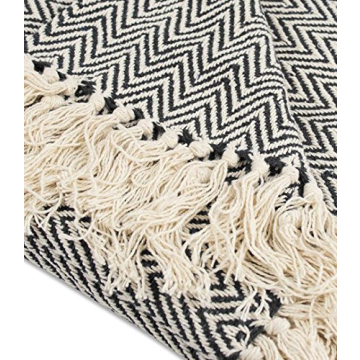 DII Chevron Handloomed Cotton Throw Blanket - Cozy Style