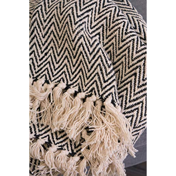 DII Chevron Handloomed Cotton Throw Blanket - Cozy Style