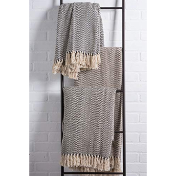 DII Chevron Handloomed Cotton Throw Blanket - Cozy Style