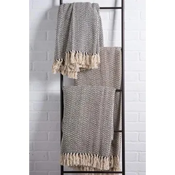 DII Chevron Handloomed Cotton Throw Blanket - Cozy Style