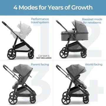Stylish Mompush Wiz Convertible Baby Stroller with Bassinet