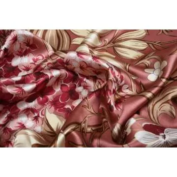 corciova 35 Women Silk Like Square Hair Scarf Headscarf Candy Pink Almond Flower Curly Headband Tie Sleeping at Night Fashion