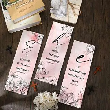 Qunclay 3 Pcs Pink Flower Inspirational Wall Decor Art Gift Wooden Motivational Hanging Christian Quotes Floral Decor for Women Girl Living Room Valentine‘s Day Gift(11.81 x 3.94 x 0.2 Inch,Pink)