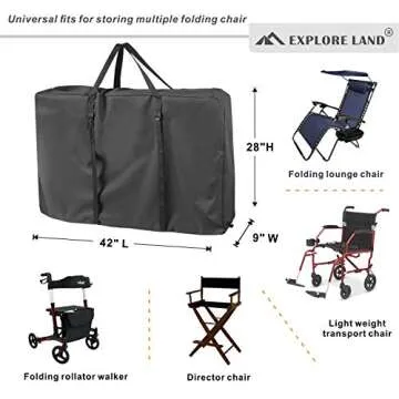 Explore Land Heavy Duty Chair Storage Bag - Perfect for Camping and Outdoor Gear