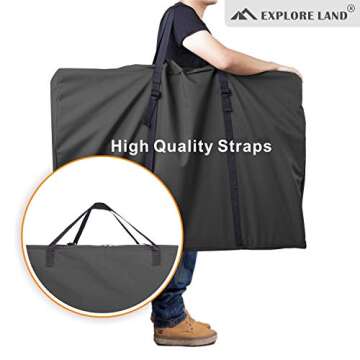 Explore Land Heavy Duty Chair Storage Bag for Folding Longue Zero Gravity Light Weight Transport Folding Rollator Walker (Black)