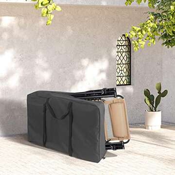 Explore Land Heavy Duty Chair Storage Bag for Folding Longue Zero Gravity Light Weight Transport Folding Rollator Walker (Black)