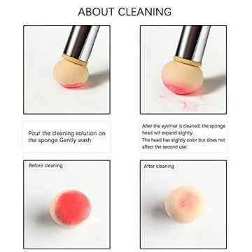 SILPECWEE 3Pcs Acrylic Nail Brush Set UV Gel Nail Ombre Brush Double-Head Sponge Pen Wooden Nail Art Gradient Painting Brush Manicure Tools