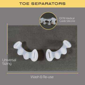 HEALTHY HAPPY LONG LIFE Toe Spacers for Athletes - Correct Your Toes for Foot Fitness, Balance, Plantar Fasciitis, Optimize Performance