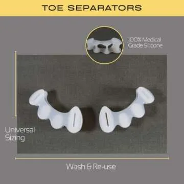 HEALTHY HAPPY LONG LIFE Toe Spacers for Athletes - Correct Your Toes for Foot Fitness, Balance, Plantar Fasciitis, Optimize Performance