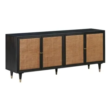 Elegant TOV Furniture Sierra Modern Storage Sideboard in Noir Black