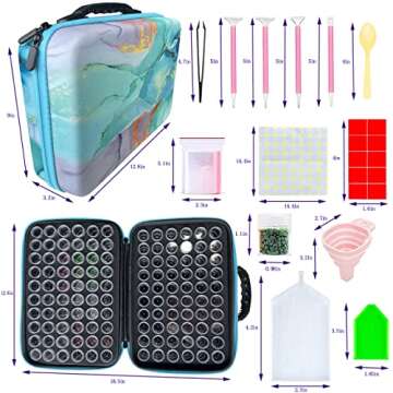 120 Slot Diamond Painting Storage Containers,Diamond Painting Accessories Storage Case,5D Diamond Painting Tools DIY Art Craft Jewelry Beads Rhinestones Organizer Box