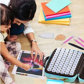 120 Slot Diamond Painting Storage Containers,Diamond Painting Accessories Storage Case,5D Diamond Painting Tools DIY Art Craft Jewelry Beads Rhinestones Organizer Box