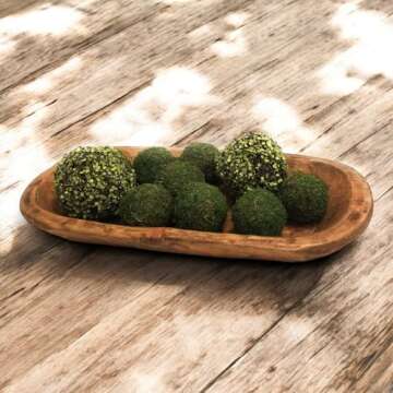 19"-22" Decorative Wood Weston Dough Bowl- Farmhouse Brown Rustic Bowl- The Weston