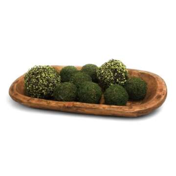 19"-22" Decorative Wood Weston Dough Bowl- Farmhouse Brown Rustic Bowl- The Weston