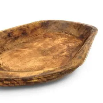 19"-22" Decorative Wood Weston Dough Bowl- Farmhouse Brown Rustic Bowl- The Weston