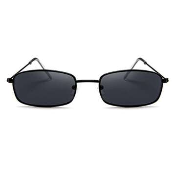 Armear Small Metal Frame Square Sunglasses - Non Polarized Lens - Perfect for Retro Style