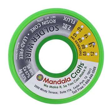 Mandala Crafts Lead Free Solder Wire with Solder Flux - 100g 1.5mm Rosin Core Solder for Electronics...