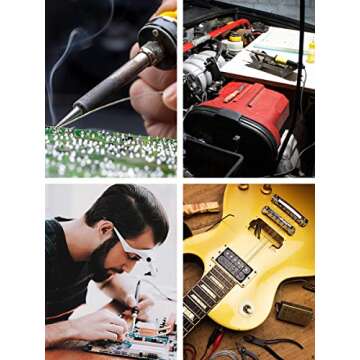 Mandala Crafts Lead Free Solder Wire with Solder Flux - 100g 1.5mm Rosin Core Solder for Electronics - Ag0.3 Cu0.7 Sn99 SAC Tin Soldering Wire for Stained Glass Electrical PCB