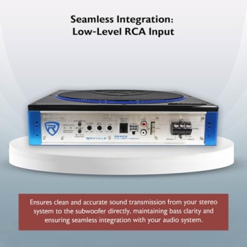 Rockville RW10CA 800 Watt Slim Active Car Subwoofer