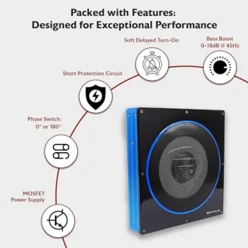 Rockville RW10CA 800 Watt Slim Active Car Subwoofer