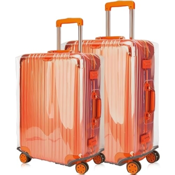 GigabitBest 24/28 Inch Thicken Transparent Luggage Cover Suitcase Protector Waterproof PVC Full Clea...