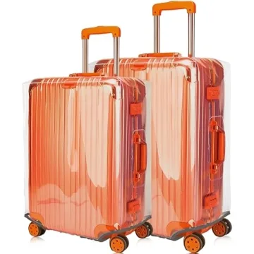 GigabitBest 24/28 Inch Thicken Transparent Luggage Cover Suitcase Protector Waterproof PVC Full Clea...