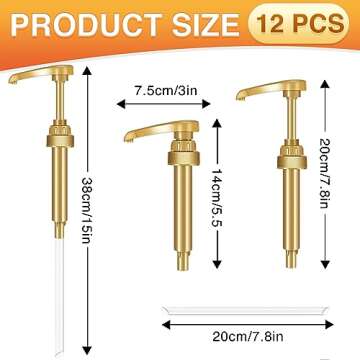 VOISEN 12 Pack Coffee Syrup Pumps for 750ml Syrup Bottles, Ideal for Kitchen and Coffee Bar