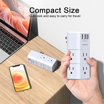 YISHU Surge Protector 6 AC + 3 USB Ports Power Strip