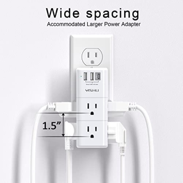 YISHU Surge Protector 6 AC + 3 USB Ports Power Strip