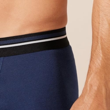 Amazon Essentials Mens Underwear Boxer Briefs, Comfortable Cotton, Tag-Free, Pack of 5, Charcoal/Dark Blue/Dark Navy, Medium