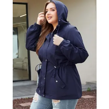 Women's Lightweight Waterproof Rain Jacket with Hood