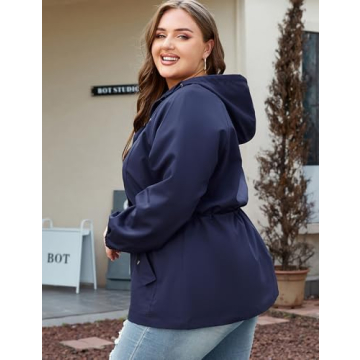 Women's Lightweight Waterproof Rain Jacket with Hood