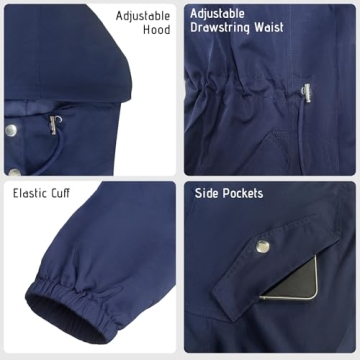 Women's Lightweight Waterproof Rain Jacket with Hood