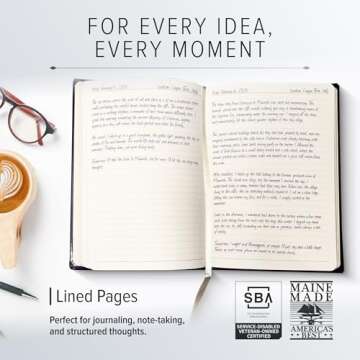 Gallery Leather Journal Notebook - 192 Pages, Softcover, For Men and Women, For Writing, Work & Travel, Handcrafted - Acadia Navy - 9.75 x 7.5 ", Large Lined