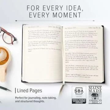 Gallery Leather Journal Notebook - 192 Pages, Softcover, For Men and Women, For Writing, Work & Travel, Handcrafted - Acadia Navy - 9.75 x 7.5 ", Large Lined